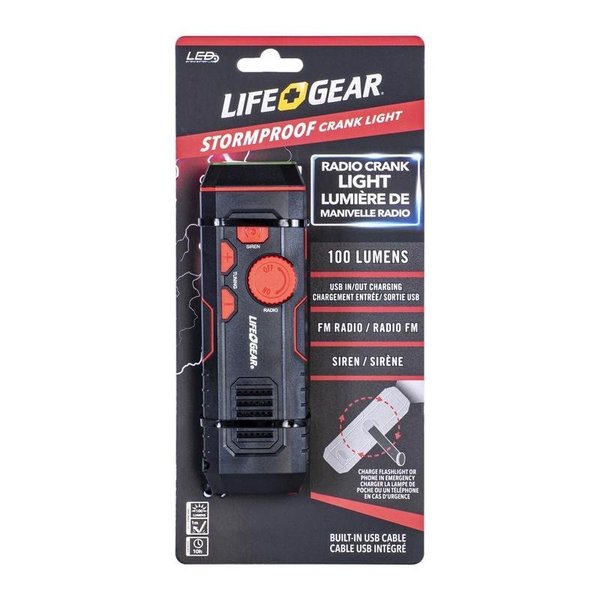 Dorcy Life+Gear 30 lm Red LED Crank Radio/Flashlight LG38-60675-RED